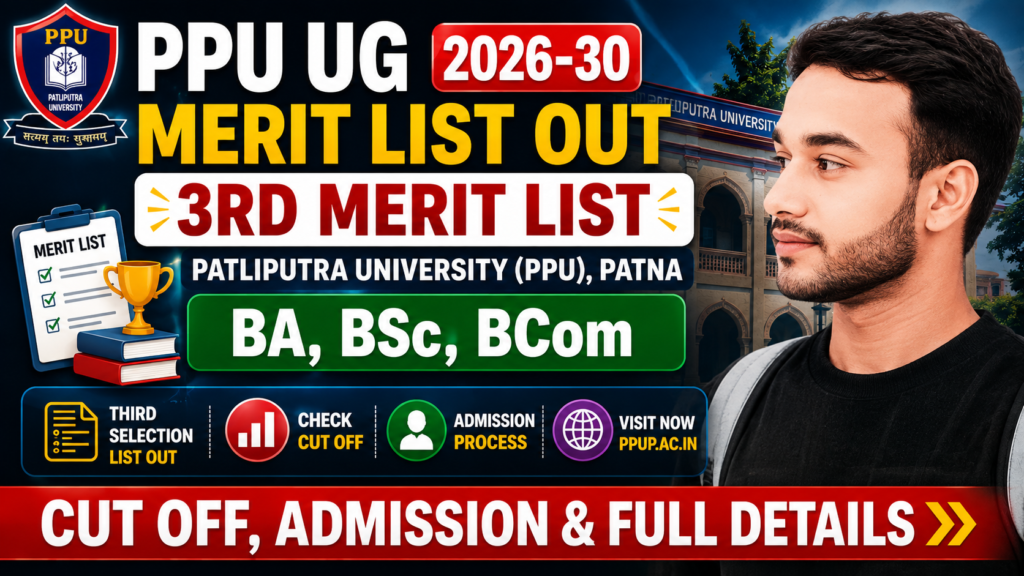 PPU UG 3rd Merit List 2026-30