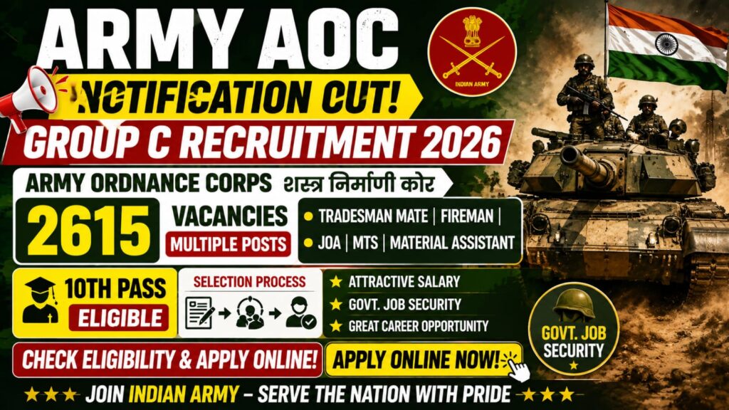 Army AOC Group C Recruitment 2026